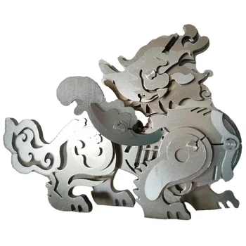 26db 3D rejtvények Fém Qilin modell készlet Mechanikus kirakós játék Ősi isteni fenevad modellek DIY összeszerelés Állatok Játékok felnőtteknek Tizenévesek