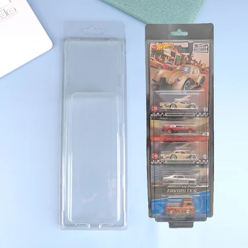 Autós játék átlátszó vitrin 5 db autó puka hotwheels védőhéj autó modell kártya tábla gyűjtés fiú játékok ajándék