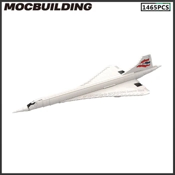 Concorde MOC építőelemek Repülőgép Repülőgép Modell Technológia Építőelemek DIY összeszerelés Játék Kreatív kollekció Kijelző Karácsonyi ajándék