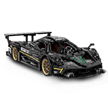 KÉSZLETEN MOC Műszaki fekete sportautó Zonda R építőelemek Építőelemek Építőelemek Modell építőkészlet felnőtteknek Játék ajándékkészlet