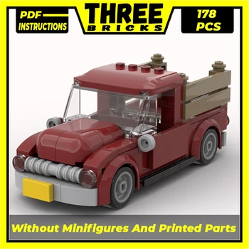 Műszaki Moc Bricks City Car Model 10290 Mini Classic Pickup moduláris építőelemek Ajándék játékok gyerekeknek DIY készletek összeszerelése