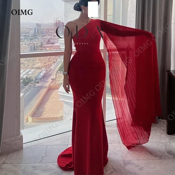 OIMG szerény vörös arab nők hivatalos esemény estélyi ruhák sellő sifon Dubai hosszú vintage klub báli báli ruhák