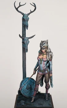 Unassambled 1/24 ősi fantasy harcos állvány tartalmazza a jelenetet Gyanta figura miniatűr modell készletek festetlen