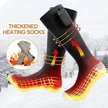 1 pár újratölthető elektromos fűtött zokni 3 Fűtési beállítások Gyors fűtésű lábmelegítő 360 fokos fűtésű termikusan elektromos zokni