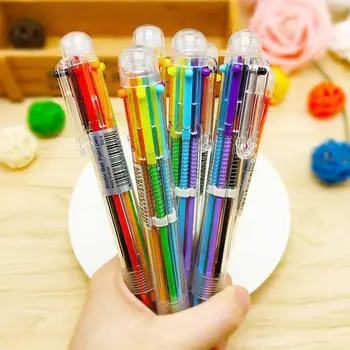 1db 6 színű golyóstoll Kreatív átlátszó műanyag szerszámok Diákkellékek Irodai Iskolai írószer Ceruza Gyermek toll E9B7