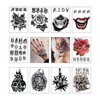 1db Kiváló minőségű vízálló ideiglenes tetováló matrica Rózsavirág kéz vissza Tatto Art Flash Tatoo hamis tetoválások nőknek Férfiak