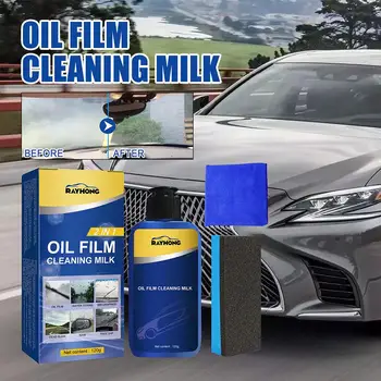 2 az 1-ben Autóolaj filmtisztító Autóipari olajfilm tisztítás foltok Olajgumi ablaktörlő Ablaktörlő tisztító film O R6L9