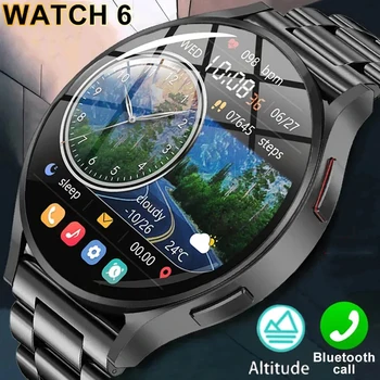 2024 Új Watch 6 Pro Smartwatch férfi nők Amoled Mindig látható BT Call GPS nyomvonal Smartwatch IOS Android PK HelloWatch3
