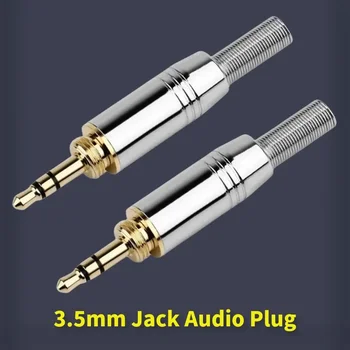 3 pólusú 3,5 mm-es jack audio dugó 3.5 csatlakozó Fogyasztói elektronika farokhosszal 15 mm-es fülhallgató dugók Forrasztó fejhallgató-kábel