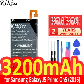 3200mAh KiKiss nagy teljesítményű EB-BG570ABE/EB-BG57CABE akkumulátor Samsung Galaxy J5 Prime On5 (2016) készülékhez G570F G570Y/M G5700