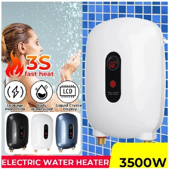 3500W elektromos melegvíz-melegítő 3 másodperces háztartási azonnali vízmelegítés tartály nélküli fürdőszobai zuhanyfűtés hőmérséklet-szabályozás