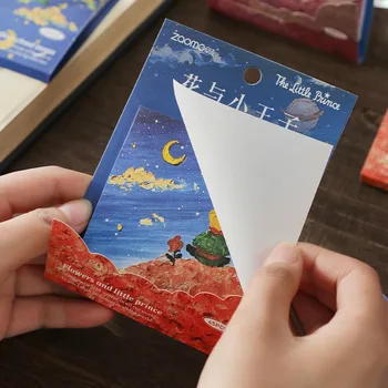 45Pcs Galaxy Little Prince sorozat Cetlik Jegyzettömb Könyvjelzők Aranyos ütemező jelölők Papír matricák Irodai írószer kellék