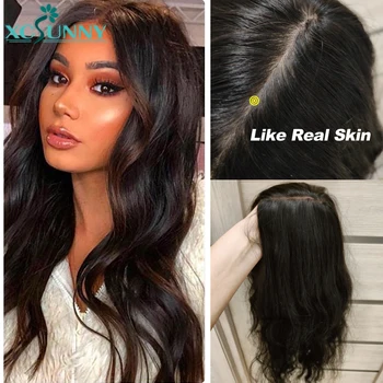 5x5 PU fejbőr felső csipke elülső emberi haj paróka 180 sűrűségű hullámos brazil átlátszó csipke elülső paróka előre kopasztott fekete nőknek