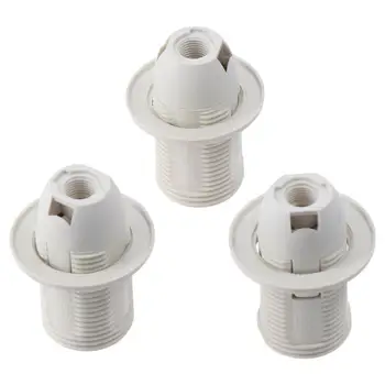 6db műanyag E14 teljes fogú lámpatartó ezüst fehér fehér színű izzó aljzat réz E14 műanyag külső menetes lámpafej