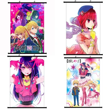 Anime Oshi no Ko Hoshino Ai Aquamarine Ruby Arima Kana Cosplay HD Wall Scroll Roll Painting poszter Függő kép poszter Poszter