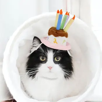 ATUBAN ünnepi kisállat jelmez macska születésnapi kalap kis macska születésnapi torta kalap kutya születésnapi zsúr kellékek, kis macska kiegészítők