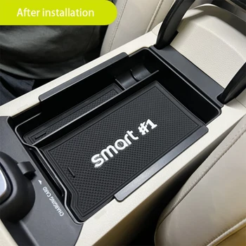 Autó középkonzol Szervező doboztálca Kompatibilis a Smart Elf #1 autós belső kiegészítőkkel Kartámasz ülés alatt ABS tárolódoboz