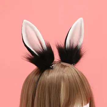 Bunny Girl Cosplay kellékek Női haj karika Nyúl fülek Fejpánt Lányok Haj kiegészítők Koreai stílusú fejpánt Plüss hajpánt