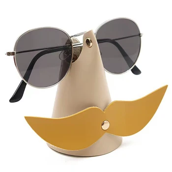 Bőr szakáll alakú szemüvegtartó Újszerű szemüveg kijelző állvány Kézműves napszemüveg tároló konzol Asztali dekoráció