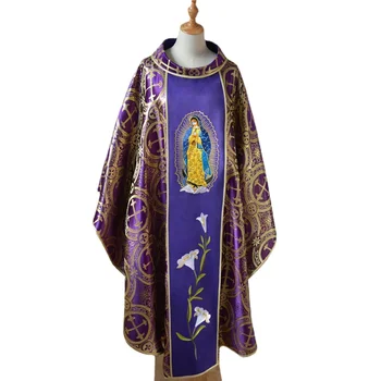 Chasuble jelmez Gótikus római papi ruhák Papi palást, Guadalupei Miasszonyunk Szűz Mária katolikus templom papi ruha