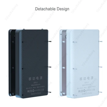 DIY 6 * 18650 tok akkumulátor töltő tároló doboz zseblámpával Gyors töltés kettős USB Micro USB C típusú Power Bank héj