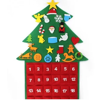 DIY filc karácsonyfa dekoráció lógó dekoratív DIY karácsonyi díszekkel Party kellékek Otthoni ajtó függő dekoráció