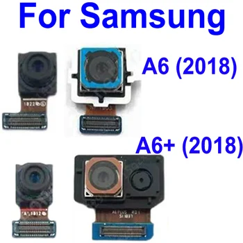  Első hátsó főkamera Samsung Galaxy A6 A600 A6Plus A605 2018 hátsó elülső szelfi szkennelő kamera hajlított kábel csere alkatrészhez