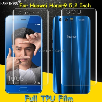  Elöl / hátul Teljes lefedettség átlátszó puha TPU film képernyővédő fólia Huawei Honor 9 Honor9 5.2