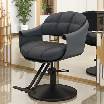 Európai Fekete Borbély szék Luxus forgatás Csúcskategóriás kényelem Borbély szék Szépségszalon Eredetiség Cadeiras Otthoni bútorok
