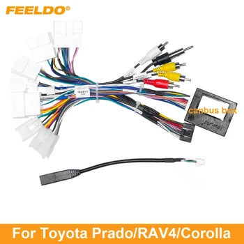 FEELDO autórádió 16 tűs kábelköteg Toyota Prado/RAV4/C-HR/Highlander Audio rádió telepítő huzaladapterhez