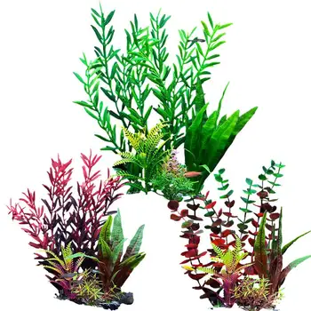  Fish Tank Decor növények akvárium Realisztikus növények élénk színekkel Aranyhal és Tortoisem tartály dekoráció otthoni haltartályhoz