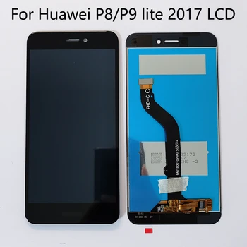 For Honor 8 Lite LCD érintőképernyő Huawei P9 Lite 2017 LCD készülékhez Huawei GR3 2017 PRA-TL10 PRA LX1 LX3 képernyőhöz kerettel