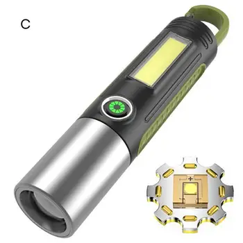 Hordozható zseblámpa Erőteljes 15 W-os USB újratölthető LED zseblámpa Multifunkcionális kempinglámpa Hordozható zseblámpa horgászathoz