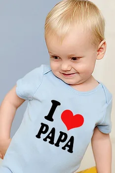 I LOVE PAPA levélnyomtatás 2020 Gyerekek Kisfiú Lány Levél nyomtatott Romper rövid ujjú jumpsuit ruhák Ruha fiú és lány