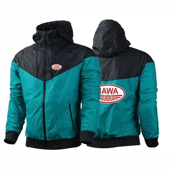 JAWA motorkerékpár Új férfiak Öt szín Szélálló alkalmi kapucnis széldzseki pulóverek Tavaszi őszi divatkabát cipzáras kabát