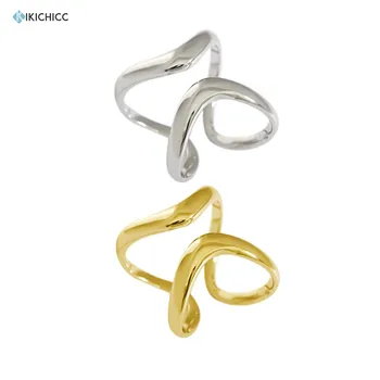 KIKICHICC 925 Sterling ezüst nyitott arany átméretezhető gyűrűk esküvő 2021 divat finom ékszerek geometriai szabálytalan ékszerek ajándék