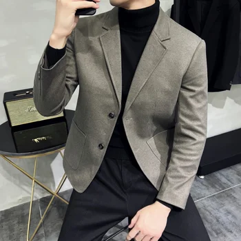 Kiváló minőségű Tuxedo Classic férfi blézer felsőruházat Üzleti típus vastag egygombos hajtókás öltöny kabát férfi ruházat