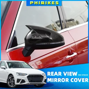Korom és fényes fekete Visszapillantó tükör tok Oldalsó tükörhéj Audi A4 B9 A5 2017-2019 egy pár