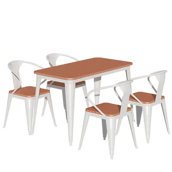 Kávékert Étkezés Étterem Asztal és szék készletek Fa szék Fa bútor Ebédlő szett Modern udvari terasz Kültéri