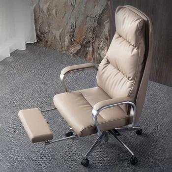 Lábtartó bőr irodai szék kartámasz Tanulmány Modern design
Deréktámasz forgó háttámla székkerekek
Silla Oficina
Bútor
