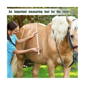 Ló magasság súly szalag Ló mérőszalag PVC ló mérőpálca Állattenyésztési testmérő eszköz, 8,2 láb hosszú