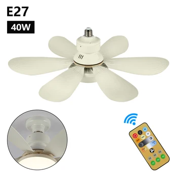 Mennyezeti ventilátor világító lámpával E27 átalakító alap távirányítóval hálószobai nappalihoz Mennyezeti ventilátorok AC85-265V