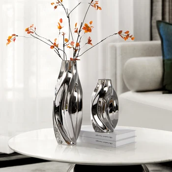 Modern dekoratív kerámia váza virág belső Ikebana északi váza porcelán növényi edény Deco Maison házak dekoráció YX50VS