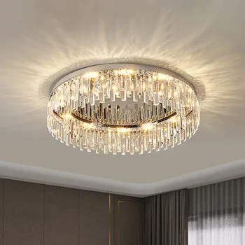 Modern mennyezeti lámpa Luxus lakberendezés Hálószoba Étkezés Nappali Kristály medál Lighs gyűrűs fény LED fényes csillár