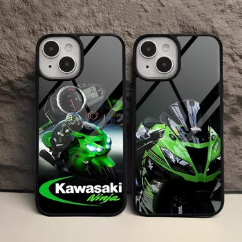 Motorkerékpár Kawasakis telefontok iPhone 15 Pro Max 14 12 11 13 Mini 6 8 7 Plus X Xs XR PC + TPU Design hátlap