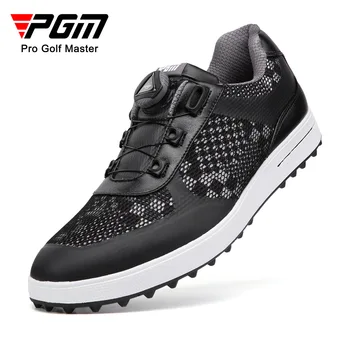 PGM férfi golfcipő gomb Cipőfűző Anti-side Slip vízálló férfi sportcipő Fekete tornacipő XZ224