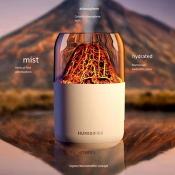 párásító Cool Flame lámpa Mini Silent asztali környezeti lámpa párásító aromaterápiás gép