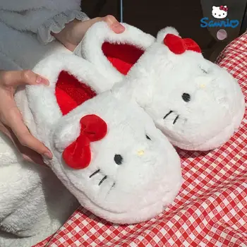 Sanrio plüss papucs Hello Kittys Kawaii Aranyos diák Őszi téli hálószoba puha párnázott plüss hálószoba Aldult cipő Lány karácsony