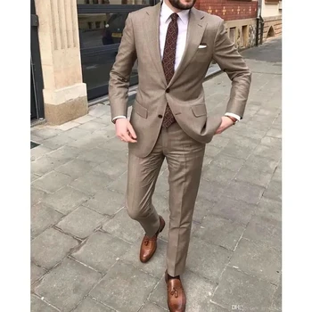 Slim Fit férfi esküvői öltönyök vőlegényeknek 2 részes egyedi készítésű öltönyök nadrággal Férfi divatkabát Üzleti Cosutme