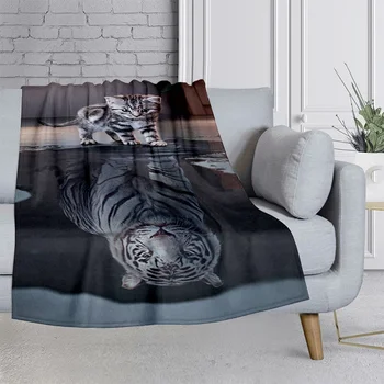 takaró felnőtt kanapé utazás haza takaró ágy egyedi takaró Négy évszak könnyű meleg takaró Tigris minta testreszabása